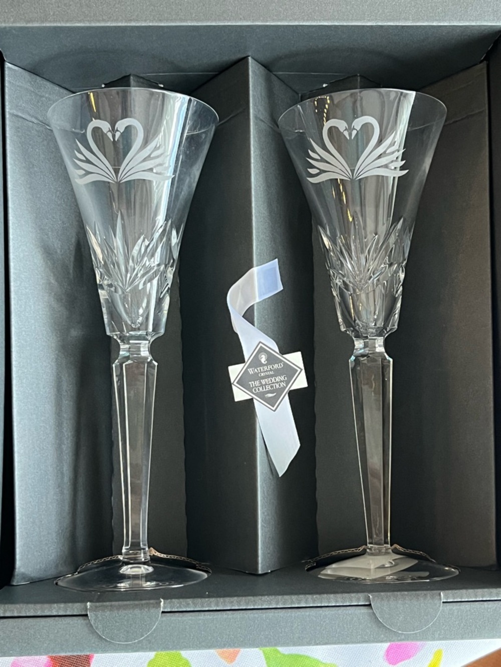 NIB Waterford Wedding Toasting Flutes made in Ireland